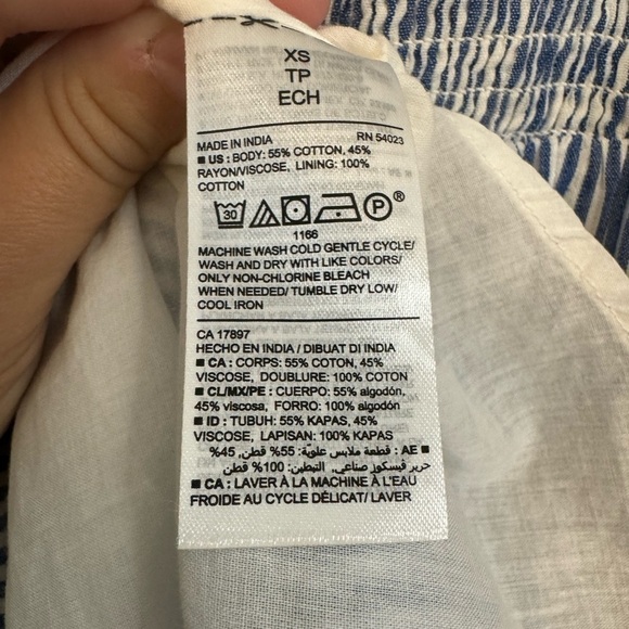 Old Navy Blue and White Striped Sleevless Flared Bottom Dress Size XS - Picture 16 of 17